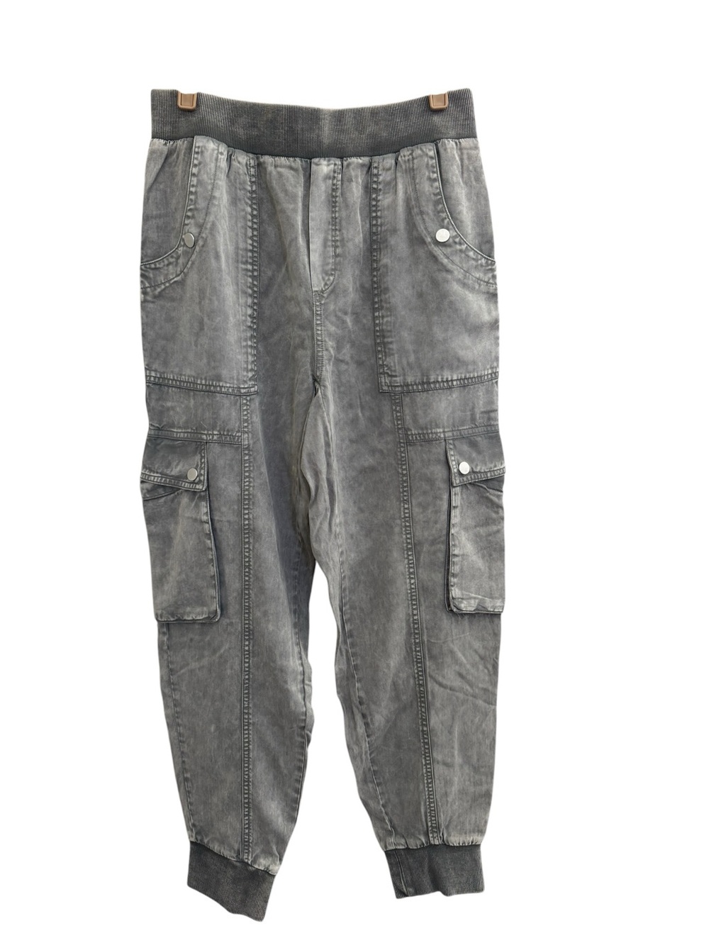 By Anthropologie cargo pants size small gray lyocell jogger pockets #NE176